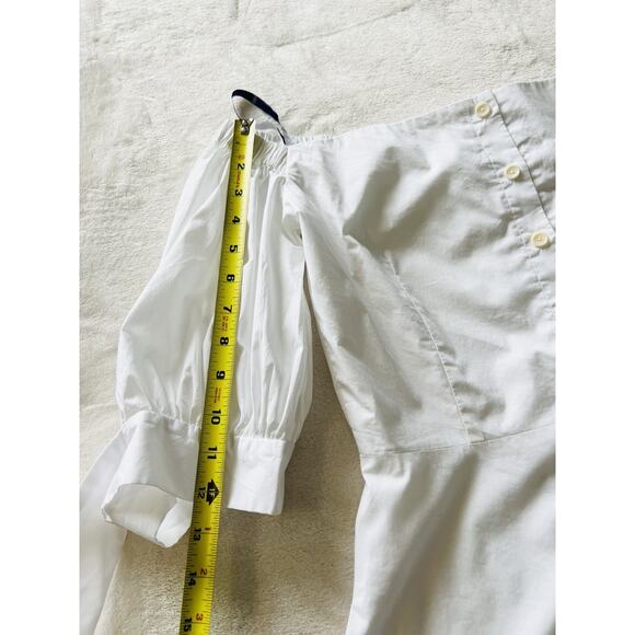 Lela Rose PEARL Women's Elbow-Sleeve Off-The-Shoulder Poplin Top White Sz 6 $295 - Picture 11 of 16
